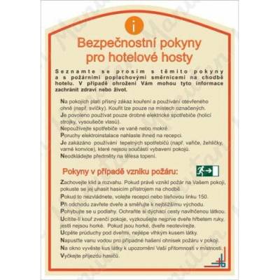 Pro hotelové hosty, plast 210 x 297 x 0,5 mm A4