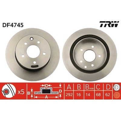 Brzdový kotúč TRW DF4745