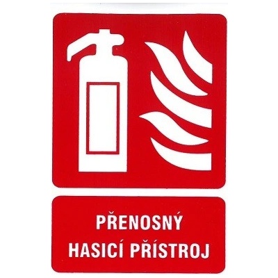 Přenosný hasicí přístroj 74x105mm - samolepka