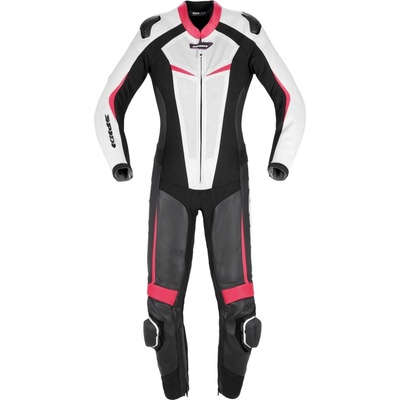 Jednodielna kombinéza Spidi Track Lady Perforated Pro čierna/biela/ružová