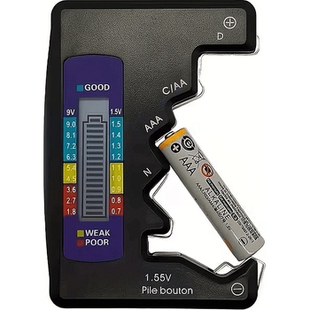 Тестер с цифров lcd дисплей, за батерии aa/aaa/9v/1.5v