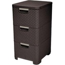 Regály a poličky Curver Rattan Style 3 zásuvky 3 x 14 l hnědá 06604-210