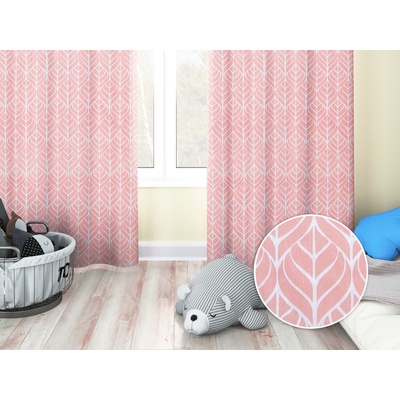 Biante Dětský bavlněný závěs Sandra SA-211 Listy na starorůžovém 130x240 cm