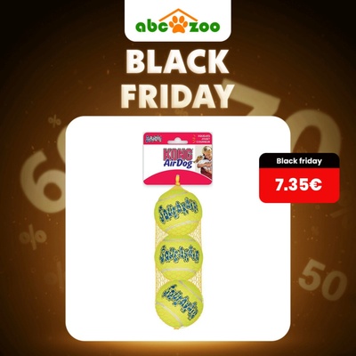 Kong AirDog Squeaker tenisový lopta M 3 ks 6,4 cm