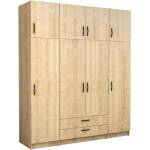 TopMebel Четирикрилен гардероб Victoria TopMebel с шкаф в цвят дъб 200x60x240cm - topmebel - 1 470,67 лв