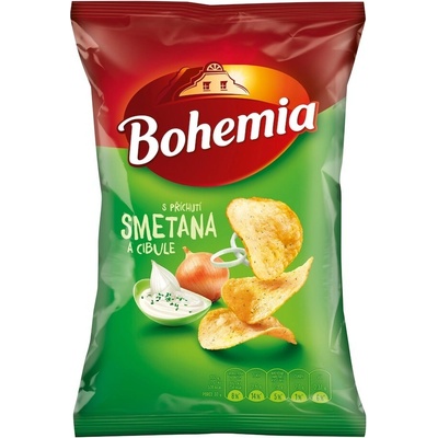 Bohemia bramborové lupínky Smetana a cibule 60 g