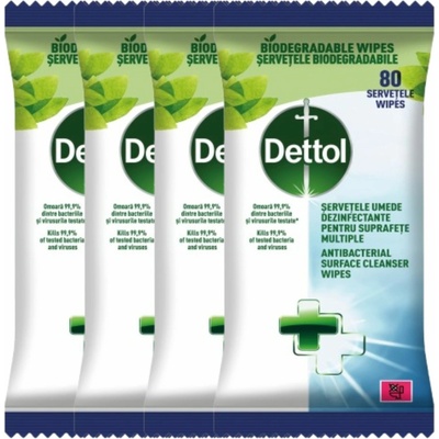 Dettol Antibakteriálne čistiace obrúsky na povrchy 4 x 80 ks