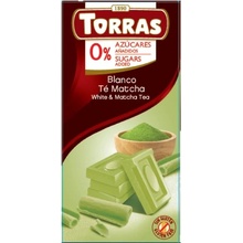 Torras bez cukru bílá s matcha 75 g