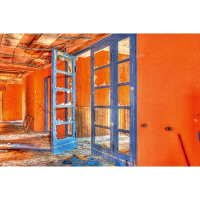 Dimex MS-5-0855 Vliesová fototapeta Oranžová chodba rozměry 375 x 250 cm