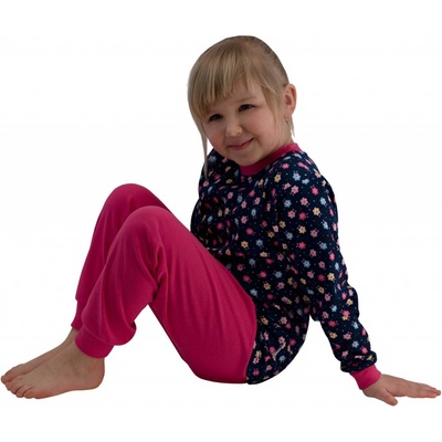 Esito dívčí pyžamo Kytičky tm.modrá