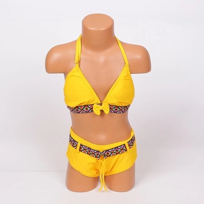 Детско-юношески бански в свеж жълт цвят