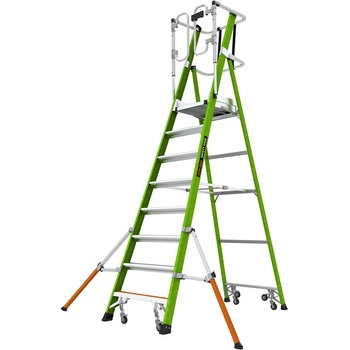 Little Giant Ladder Телескопична стълба от фибростъкло с предпазен кош Safety Cage - работна височина 4.24 метра (19708EN)