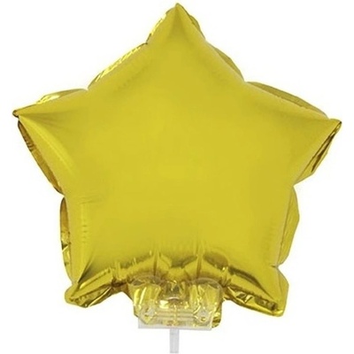 Funny Fashion Foliový balonek hvězda zlatá, s tyčkou 28 cm