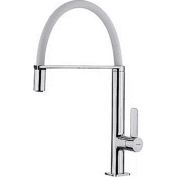 Strohm Teka Кухненски смесител, подвижен душ, хром-бял FO 937 (Б.7020.БЯ)