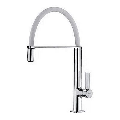 Strohm Teka Кухненски смесител, подвижен душ, хром-бял FO 937 (Б.7020.БЯ)