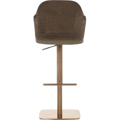 Carmen Бар стол Carmen BANKET, до 120кг, дамаска/еко кожа, стоманена база, коригиране на височината, газов амортисьор, въртене на 360°, кафе (bt-3521509)