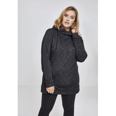 Ladies Slub Terry High Neck Hoody blk/wht