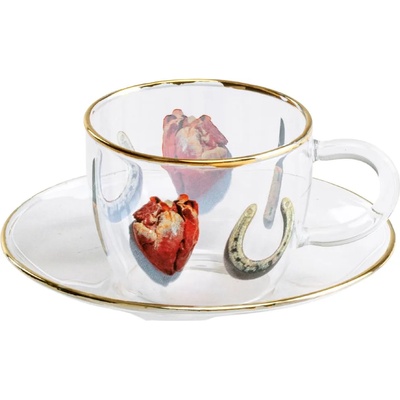 Seletti Чаша за кафе с чинийка TOILETPAPER I LOVE YOU 110 мл, Seletti (SLT15970)