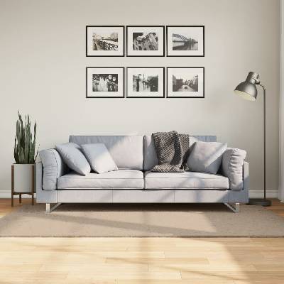 vidaXL Килим HUARTE с къс косъм, мек и миещ се, пясъчен, 100x200 см (375055)