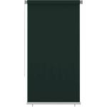 vidaXL Външна ролетна щора, 125(Ш)x230(В) см, тъмнозелена, HDPE (312825)