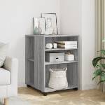 vidaXL Странична маса с колела сив сонома 55x60x78 см инженерно дърво (853160)