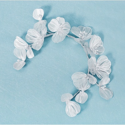Naishide Jewelry Svatební květinová ozdoba do vlasů LEAF Druh barvy: Stříbrná