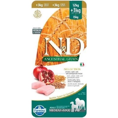 N&D Selection Adult Medium & Maxi Chicken & Pomegranate 12 kg