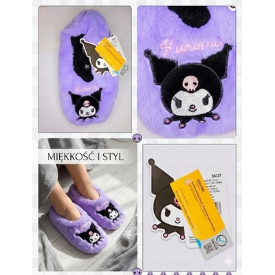Nadýchané papuče Kuromi Sanrio Fialové