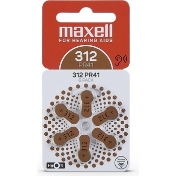 Maxell Батерии цинкови Maxell ZA312, 1.4V, 6 бр (ML-BZ-ZA312)