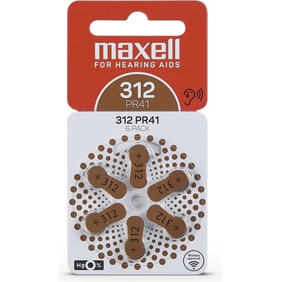 Maxell Батерии цинкови Maxell ZA312, 1.4V, 6 бр (ML-BZ-ZA312)