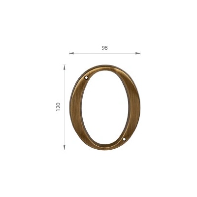 MPK - DOMOVÁ ČÍSLICA "0" - 120 mm BRM.LL - bronz matný | MP-KOVANIA.sk