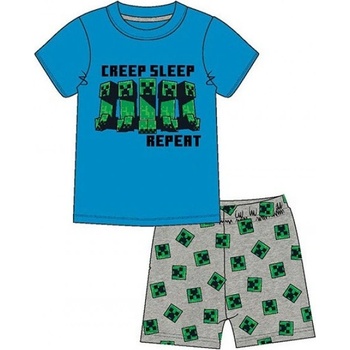 Mojang Minecraft dětské pyžamo Creeper modrá