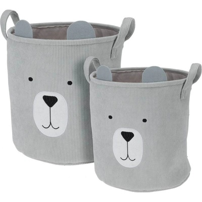 Homestyling Koš válec sada 2 ks šedá KO-HZ1993030seda – Zboží Dáma