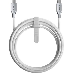 Nomad Здрав кевларен USB-C към USB-C кабел за MacBook и устройства с USB-C порт (150 см) - Nomad Kevlar USB-C to USB-C Charging Cable 240W (бял) (NM014674858)