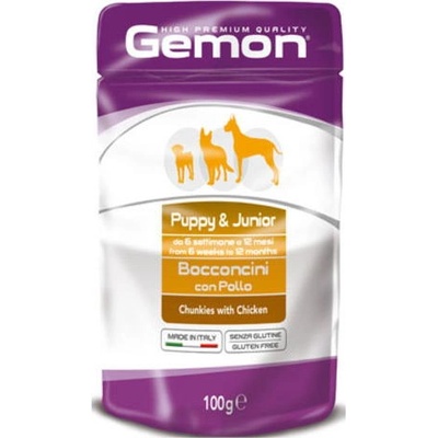 Пауч с хапки Gemon Junior Chicken - 0.1кг