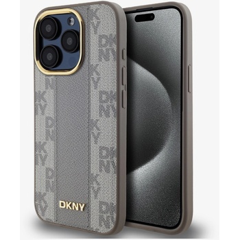 DKNY PU кожа с кариран модел Magsafe заден капак за iPhone 15 Pro бежов DKNY DKNY | Bezhov | ЖЕНИ | UNI