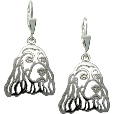 Strieborne Tlapky Anglický kokeršpaniel strieborné náušnice 293