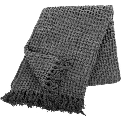 Tiseco Home Studio Sivá bavlna deka Waffle 130x170