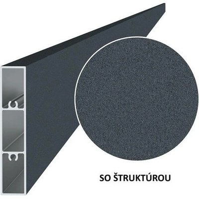 Hliníková plotová lamela 80x16 mm, tvar obdélník, antracit RAL7016 se strukturou 3m +/- 5mm (AL-PV2-AS-3)