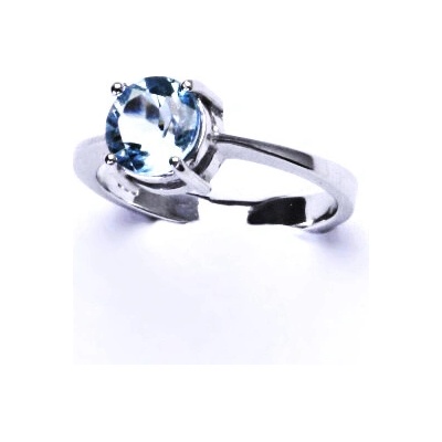 Čištín stříbrný přírodní topaz sky prstýnek s topazem T 1357