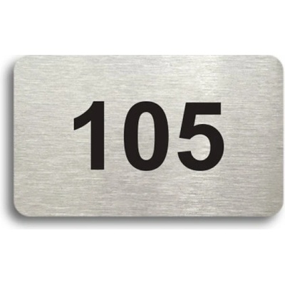 ACCEPT Číslo na dveře - typ 04 (50x30mm) - stříbrná tabulka - černý tisk