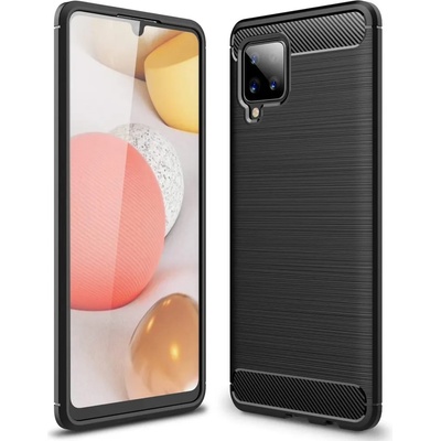 Forcell Противоударен Силиконов Калъф за Samsung A42, Forcell Carbon Case, Черен (5903396080784)