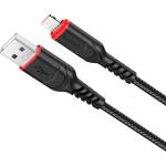 hoco. X91 кабел за зареждане и пренос на данни за iPhone, USB-A - Lightning, черен, 3 м