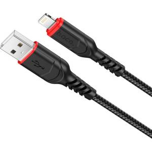 hoco. X91 кабел за зареждане и пренос на данни за iPhone, USB-A - Lightning, черен, 3 м