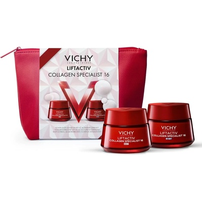 Vichy Liftactiv Collagen specialist 16 denní krém 50 ml + Liftactiv Collagen specialist 16 noční krém 50 ml dárková sada – Hledejceny.cz