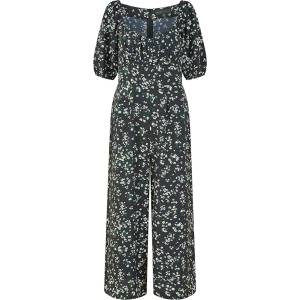 Mela London Women's Black Daisy Sweetheart Neckline Jumpsuit - Black
