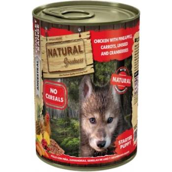 Natural Greatness Puppy - консерва за куче - Пиле с моркови, ананас, ленено семе и боровинки - 400 гр, Испания - NGD40021