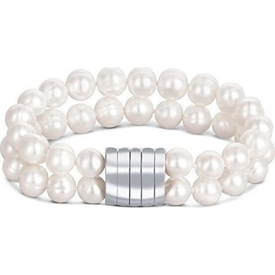 JwL Luxury pearls dvojitý z pravých bílých perel JL0598