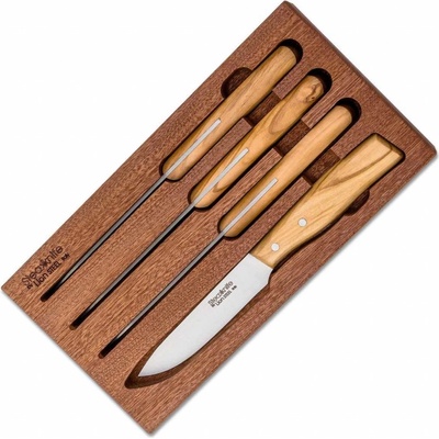 Lionsteel BOX se čtyřmi steakovými noži rukojeť z olivového dřeva 9001S UL