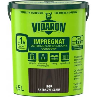 Vidaron Impregnace na zahradní dřevo antracit šedá R09 4,5L